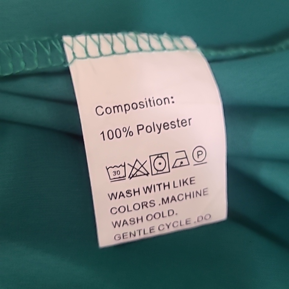 Teal Green Satin One Shoulder Chain Strap Ruched Knot Front Satin Dress - Picture 5 of 5